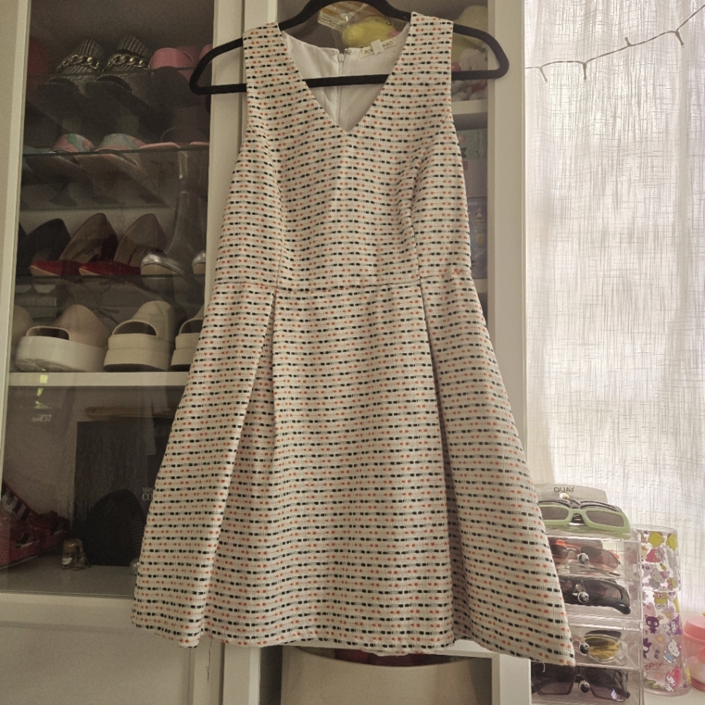 Off white pattern mini dress